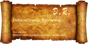 Debreczeny Rozanna névjegykártya