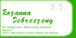 rozanna debreczeny business card